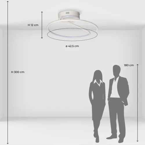 Светильник потолочный LED Аурих 108010201 DeMarkt белый 1 лампа, основание белое в стиле хай-тек  фото 6